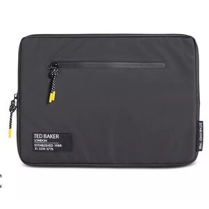 Ted Baker London Happan Rubberized Black Laptop Case Yellow Accents